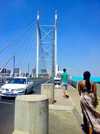 Crossing Nelson Mandela Bridge